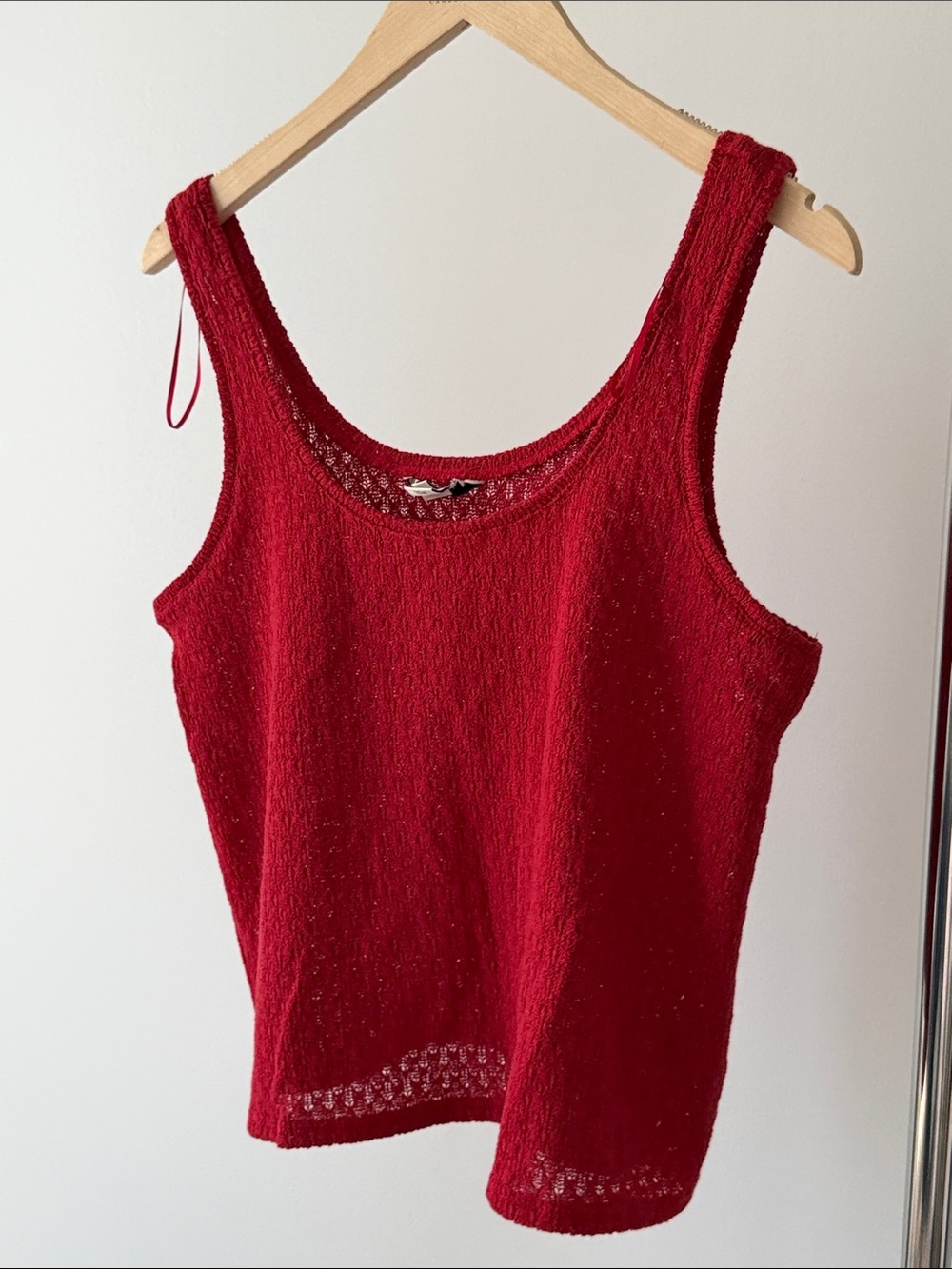RW&CO. Red Knit Scoop Neck Tank
